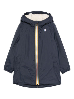 K-Way Kids blue jacket with hood and front zip
