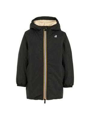 K-Way Kids black jacket with hood and fleece lining