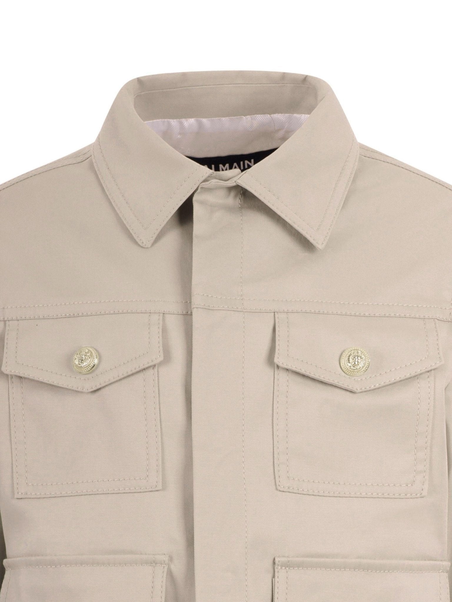 Giacca per bambino Balmain Kids beige con colletto a punta - Rubino Kids