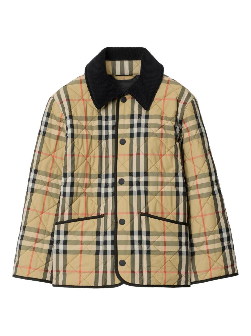 Giacca per bambino Burberry Kids beige a quadri - Rubino Kids