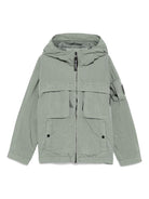 Giacca per bambino C.P. Company Kids grigio con applicazione - Rubino Kids