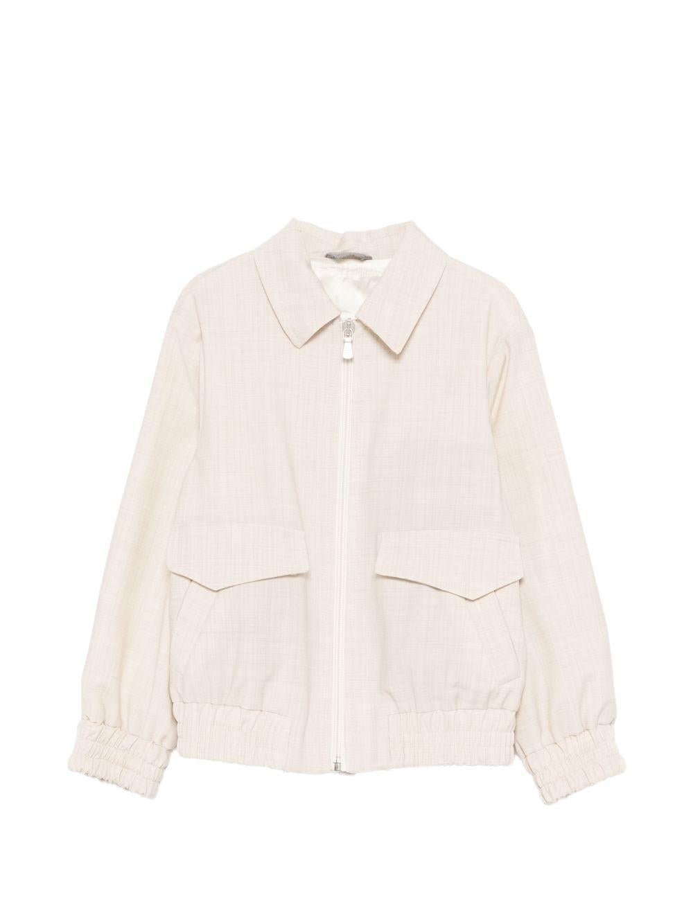 Giacca per bambino Eleventy Kids beige con colletto a punta - Rubino Kids