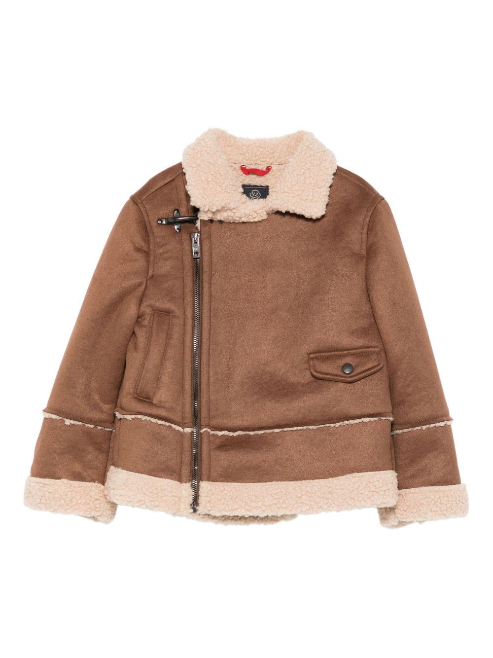 Giacca per bambino Fay Kids marrone con colletto in shearling - Rubino Kids