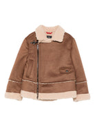 Giacca per bambino Fay Kids marrone con colletto in shearling - Rubino Kids