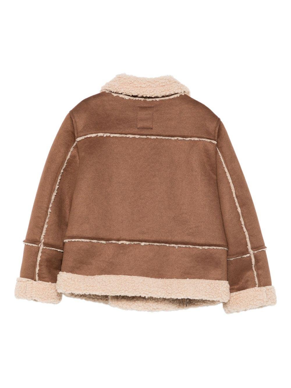 Giacca per bambino Fay Kids marrone con colletto in shearling - Rubino Kids