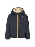 Giacca per bambino K Way Kids blu con cappuccio e fodera in pile - Rubino Kids