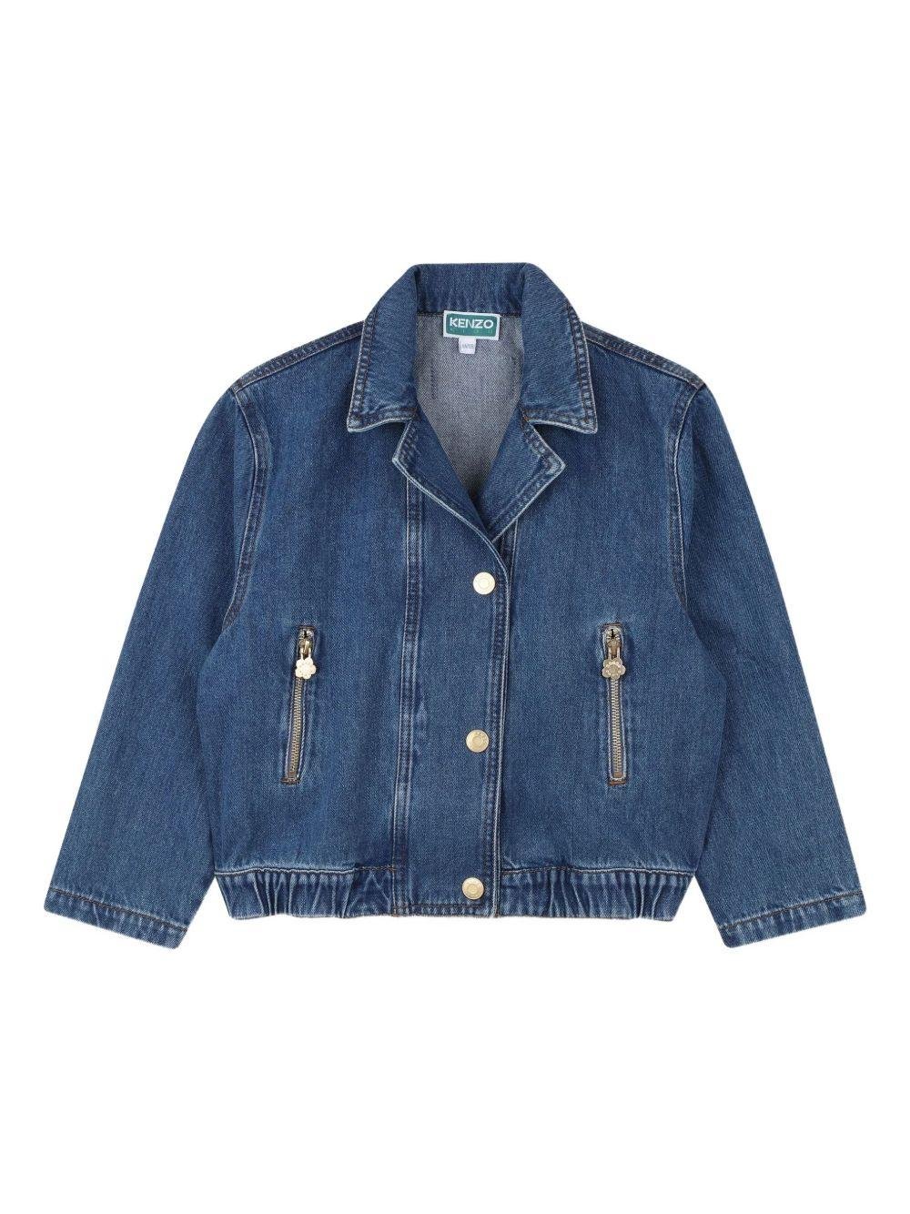 Giacca per bambino Kenzo Kids denim con orlo elasticizzato - Rubino Kids