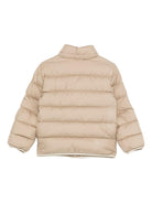 Giacca per bambino Moncler Enfant beige con stampa del logo - Rubino Kids