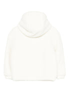 Giacca per bambino Moschino Kids bianco con cappuccio e logo - Rubino Kids