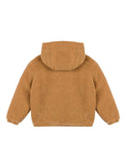 Giacca per bambino Moschino Kids marrone in pelliccia sintetica con cappuccio - Rubino Kids