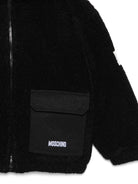 Giacca per bambino Moschino Kids nera con tessuto teddy - Rubino Kids