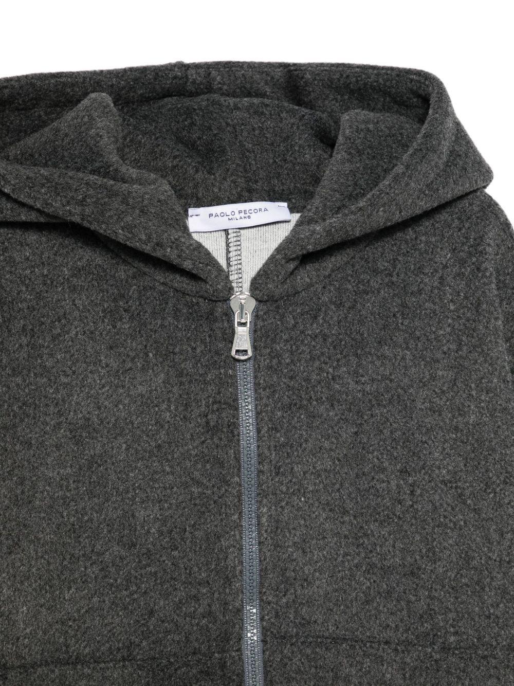 Giacca per bambino Paolo Pecora Kids grigio con cappuccio e cerniera - Rubino Kids