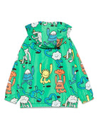 Giacca per bambino Stella McCartney Kids verde con stampa grafica e cappuccio - Rubino Kids