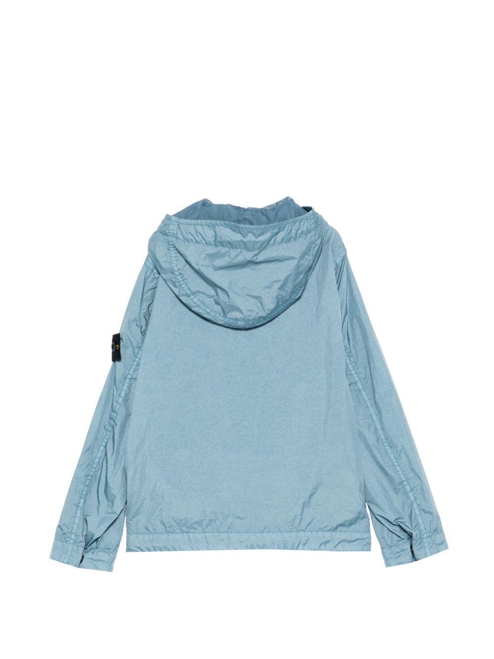 Giacca per bambino Stone Island Junior azzurro con cappuccio - Rubino Kids