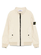 Giacca per bambino Stone Island Junior beige con applicazione Compass - Rubino Kids
