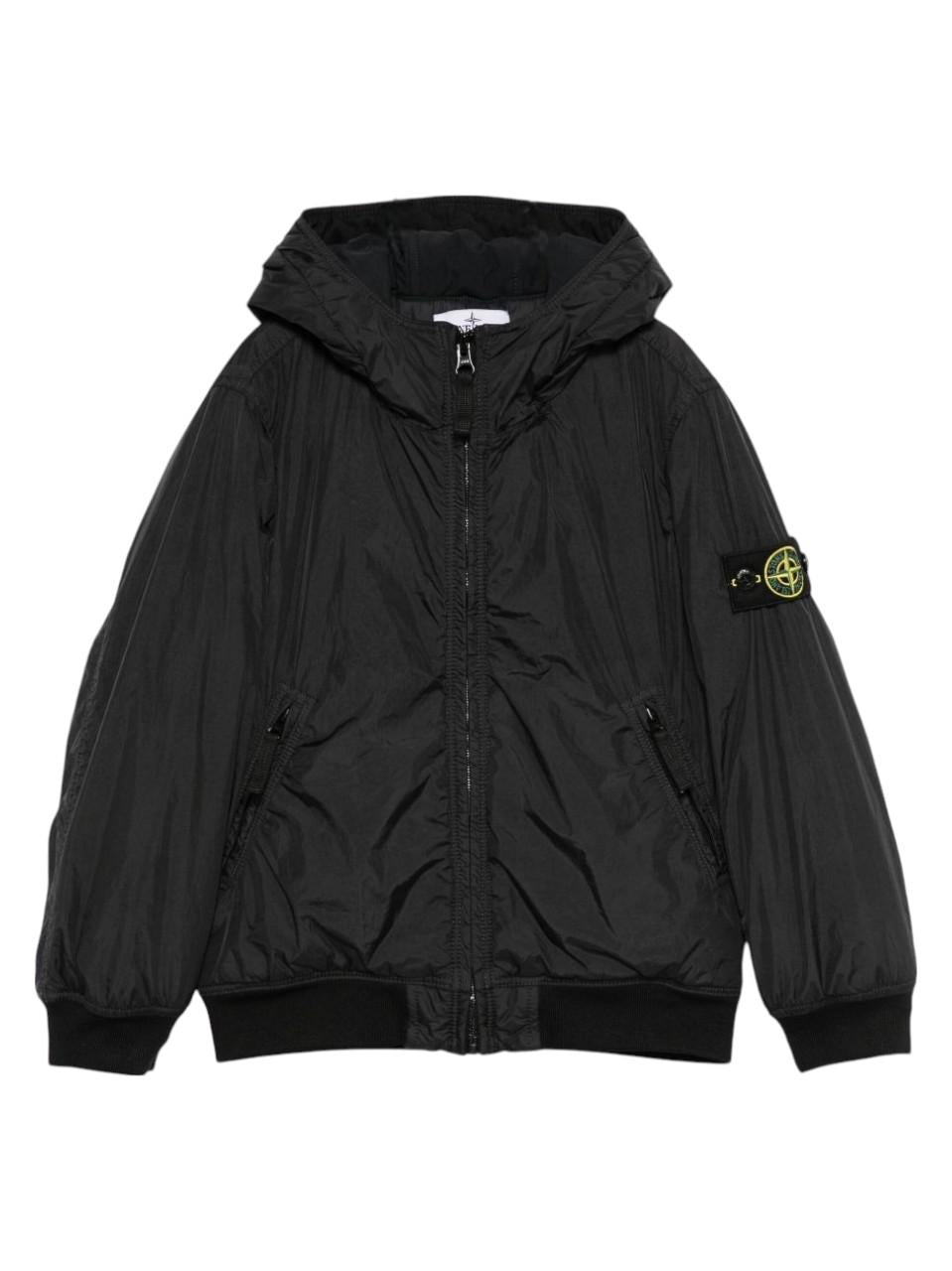 STONE  JUNIOR ブラックジャケット Stone Island Junior zip-up Fleece Jacket | Blue | FARFETCH