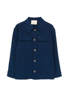 Giacca per bambino TRUSSARDI JUNIOR blu con logo ricamato - Rubino Kids