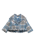 Giacca per neonata A'lapage azzurra con motivo scozzese - Rubino Kids