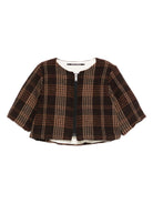 Giacca per neonata Album di Famiglia Kids marrone con motivo a quadri - Rubino Kids