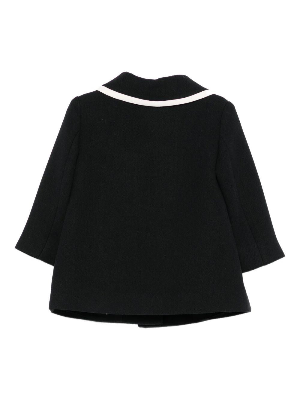 Giacca per neonata Elisabetta Franchi La Mia Bambina nera con colletto alla Peter Pan - Rubino Kids