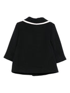 Giacca per neonata Elisabetta Franchi La Mia Bambina nera con colletto alla Peter Pan - Rubino Kids