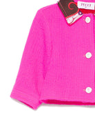 Giacca per neonata Emilio Pucci Junior fucsia con colletto a contrasto - Rubino Kids