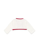 Giacca per neonata La Stupenderia bouclé bianco con bordo a contrasto - Rubino Kids