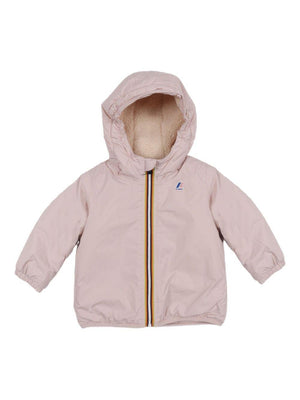 K-Way Kids pink baby jacket with hood and front zip