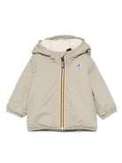 Giacca per neonati K Way Kids verde con cappuccio e zip frontale - Rubino Kids