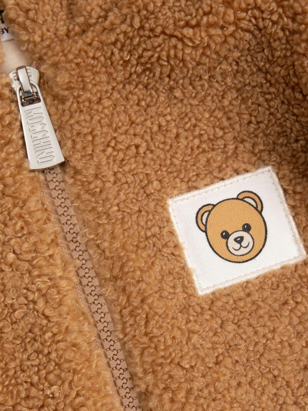 Giacca per neonati Moschino Kids marrone con caratteristica applicazione Bear - Rubino Kids