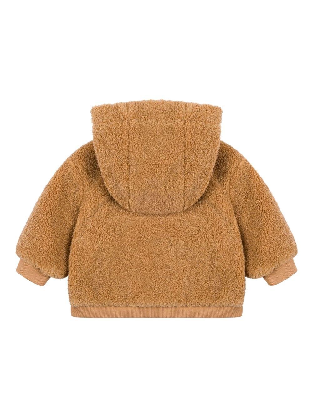 Giacca per neonati Moschino Kids marrone con caratteristica applicazione Bear - Rubino Kids