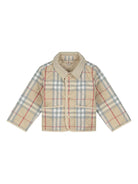 Giacca per neonato Burberry Kids beige con motivo a quadri - Rubino Kids