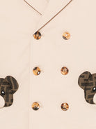 Giacca per neonato Fendi Kids beige con ricamo orsetti con logo FF - Rubino Kids