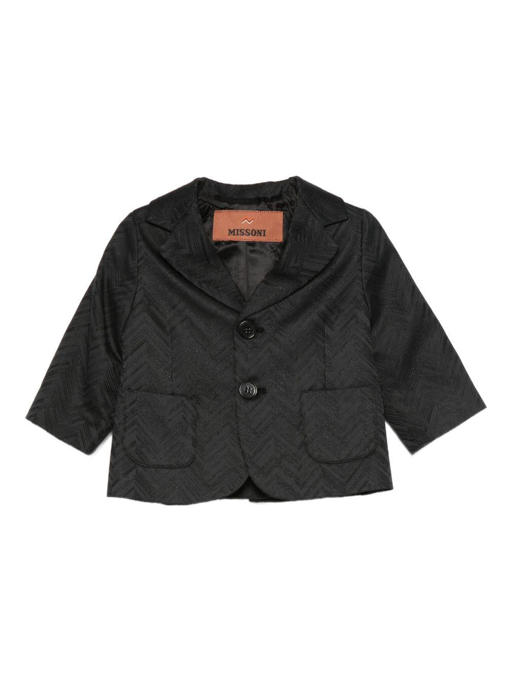 Giacca per neonato Missoni Kids nero con motivo a spina di pesce - Rubino Kids