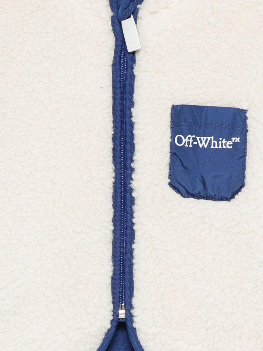 Giacca per neonato Off - White Kids bianco con tasca applicata - Rubino Kids