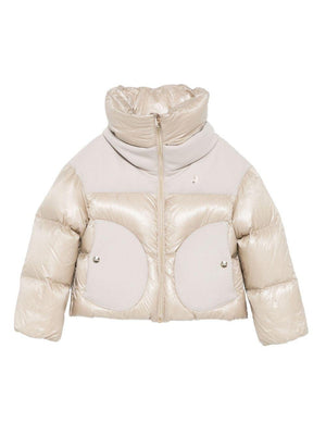 Giacca trapuntata per bambina Herno Kids beige con inserti imbottiti
