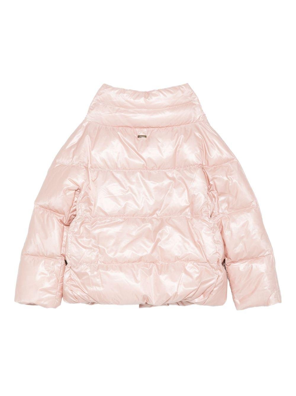 Giacca trapuntata per bambina Herno Kids rosa a collo alto - Rubino Kids