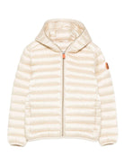 Giacca trapuntata per bambina Save The Duck Kids beige con cappuccio - Rubino Kids
