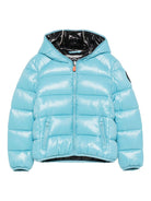 Giacca trapuntata per bambino Save The Duck Kids azzurro con cappuccio<BR/> - Rubino Kids