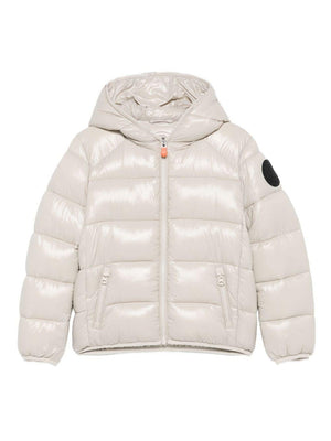 Giacca trapuntata per bambino Save The Duck Kids beige con cappuccio