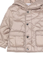Giacca trapuntata per neonati Emporio Armani Kids beige con cappuccio - Rubino Kids