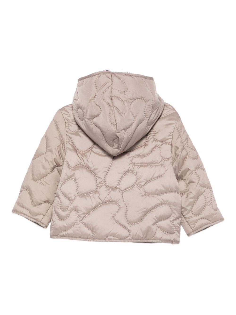 Emporio Armani Kids Green Quilted Hooded Jacket for Babies