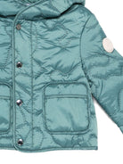 Giacca trapuntata per neonati Emporio Armani Kids verde con cappuccio - Rubino Kids