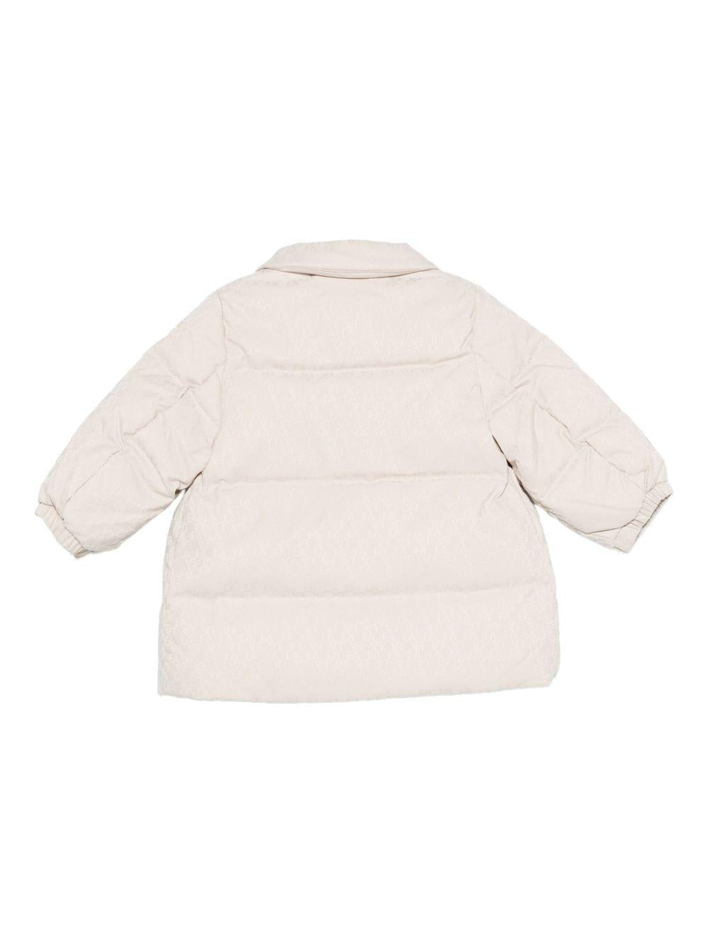 Giacca trapuntata per neonato Emporio Armani Kids beige con monogramma - Rubino Kids