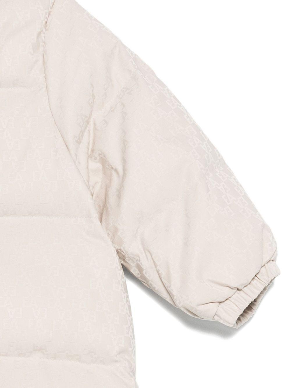 Giacca trapuntata per neonato Emporio Armani Kids beige con monogramma - Rubino Kids