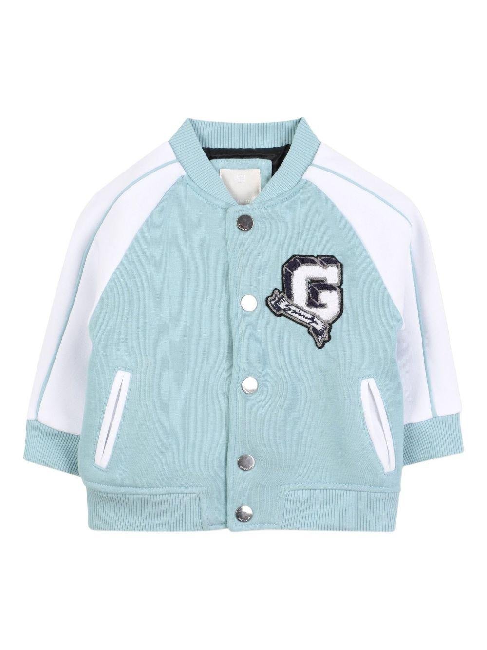 Giacche per neonato Givenchy Kids azzurra con maniche a contrasto - Rubino Kids