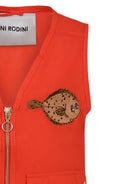 Gilet con tasche per bambino Mini Rodini rosso con motivo con ricamo - Rubino Kids