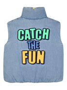 Gilet imbottito per bambino Billieblush blu con zip - Rubino Kids