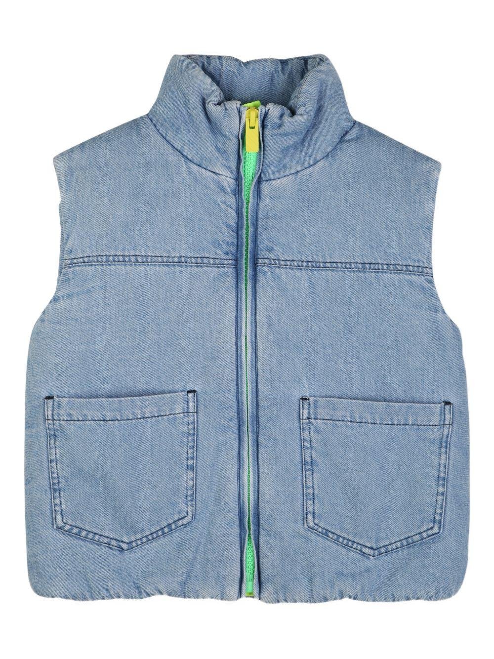 Gilet imbottito per bambino Billieblush blu con zip - Rubino Kids