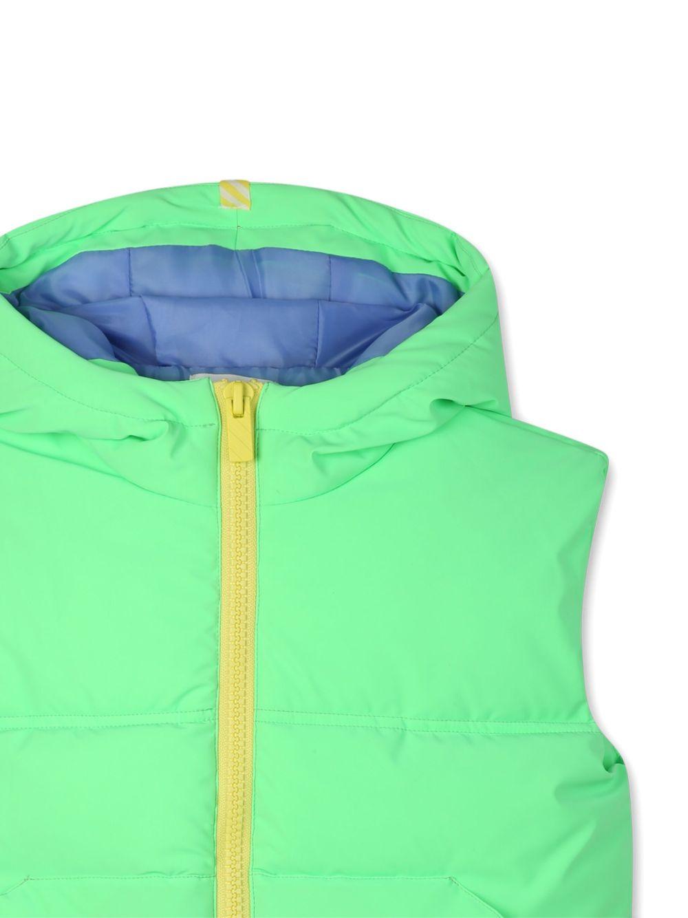 Gilet imbottito per bambino Billieblush verde con cappuccio - Rubino Kids